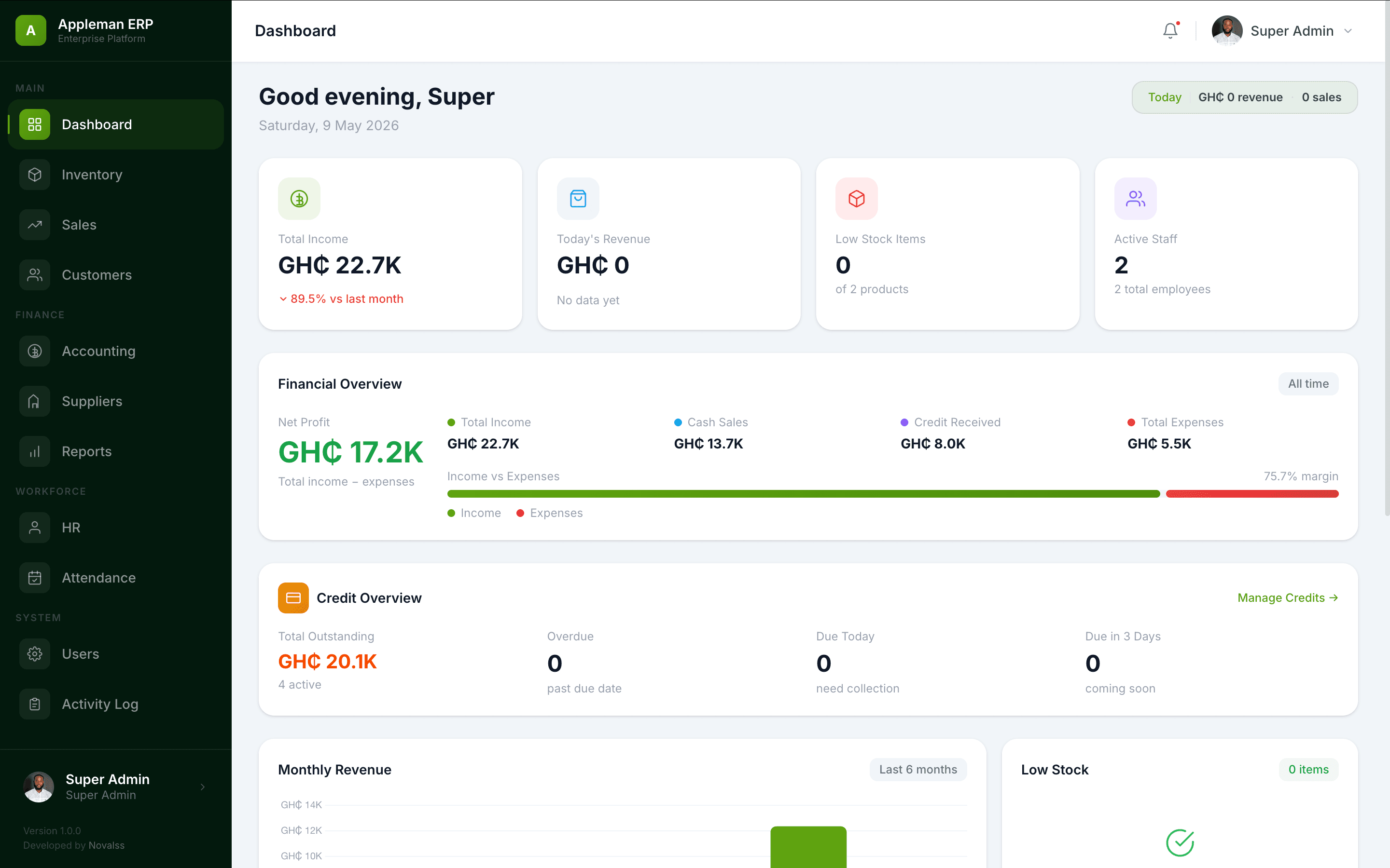 Appleman Enterprise (ERP) website screenshot